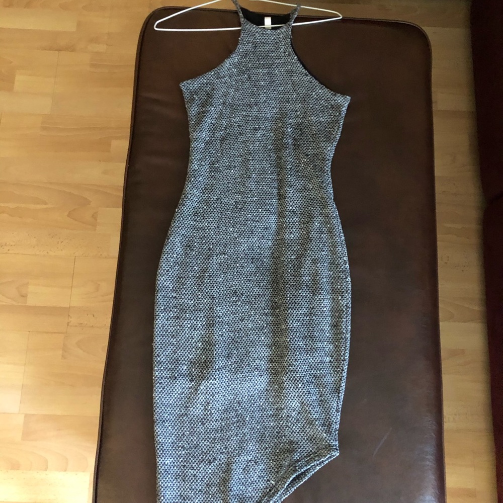 Grey midi dress S